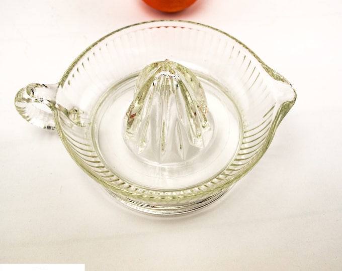 Vintage Fruit Juicer/Reamer | 6'' Footed Clear Glass
