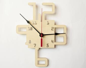 Large wall clock, Wooden wall clock, Wood clock, Wall clock, Modern large clock, Kitchen clock,
