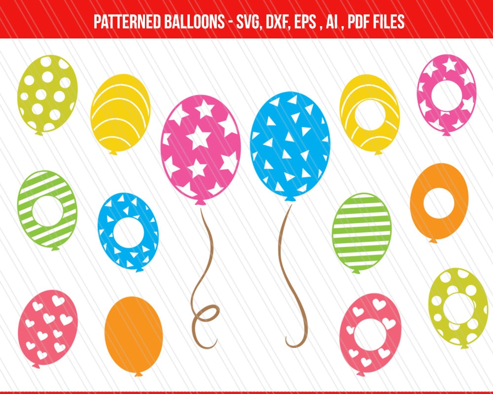 Download Birthday balloons SVG cutting filesDXF Balloons clipart