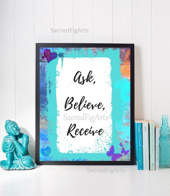 ask believe receive inspirational decor law of attraction