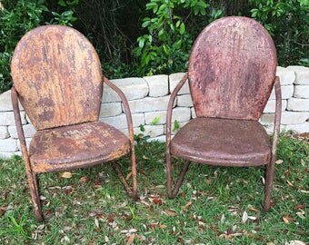 Antique Motel Chair, Vintage chippy paint chair,