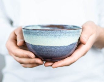 Blue shimmering cereal Bowl ceramic / / dish for breakfast, snacks or soup / / cereal Bowl, tea bowl, soup bowl weel