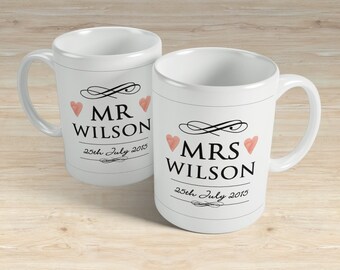 Mr and mrs mugs | Etsy