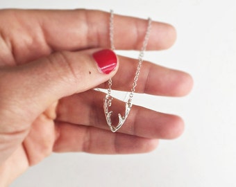 Antler pendant silver, antler in silver, filigree jewelery in silver