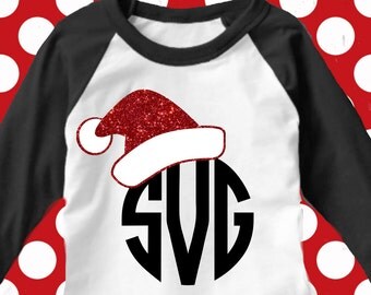 Santa Hat svg, santa hat dxf,eps, christmas svg, santa claus svg, santa cut file, christmas dxf, Monogram svg