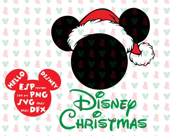 Download Disney Mickey head Santa Claus Christmas Clipart Cut files