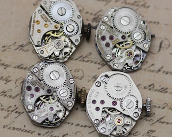 Vintage Watch Movements Lot of 4 Pieces Steampunk Supply US 5230