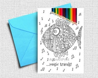 Coloring cards | Etsy Coloring cards | Etsy