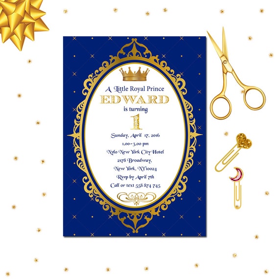 Royal Prince Invitation Royal 1st Birthday Invitation Little