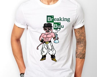 Breaking Buu Dragon ball Z vs. Breaking Bad white T-Shirt mens DBZ T-Shirt