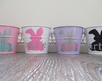 Personalised Easter Basket Bucket Easter Gift My First Easter Egg Hunt Personalized Custom Easter Party