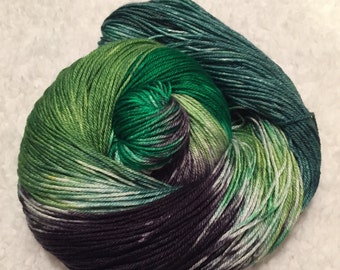 Hand dyed yarn Silk and Merino 437 yards