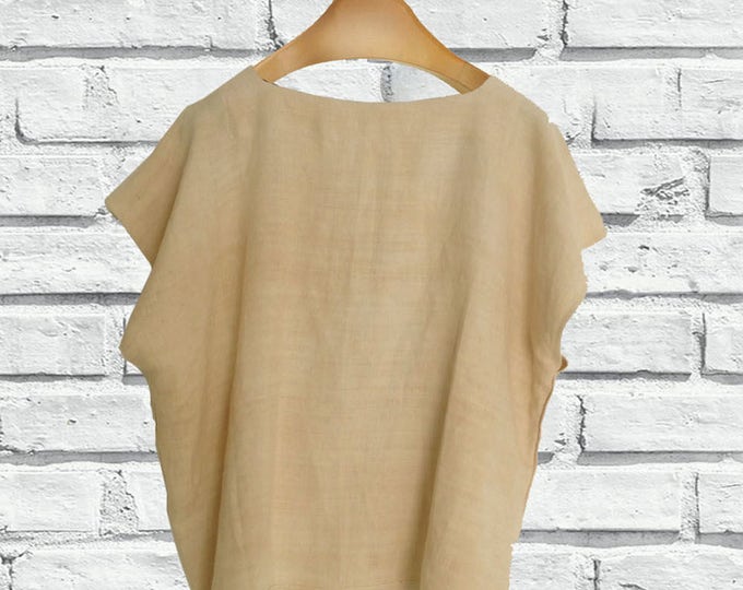 Canvas blouse-hand-dyed blouse-linen shirt-sleeveless shirt-day blouse-blouse line bag-ethnic shirt