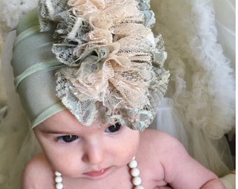 Baby Girl Headband, Baby Headband, Soft Baby Headband, baby headbands, Flower Headband With Rhinestone, Bohemian Baby Headband