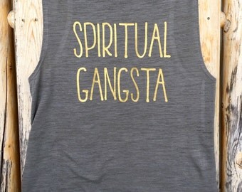 Spiritual Gangsta women's muscle tank - yoga top - yoga tank - crossfit tank - spiritual gangster - spiritual gangsta - crossfit apparel