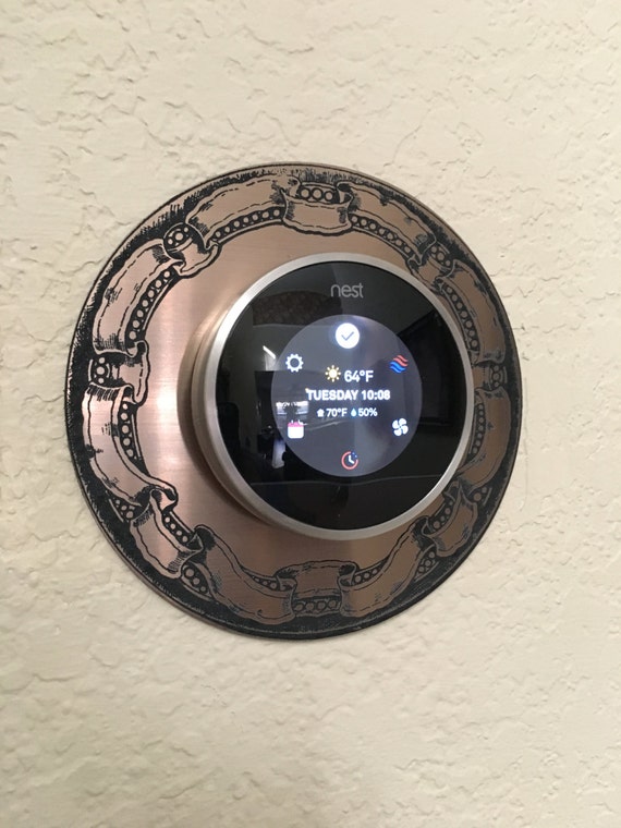 Nest Thermostat 6 Antique Bronze wall plate with Antique
