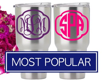 Yeti Monogram Decal for Yeti, Yeti Monogram Cup, Yeti Monogram Sticker, Monogrammed Yeti Cup, Circle Monogram DECAL ONLY 5MG5Y