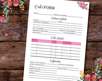 Order form template | Etsy