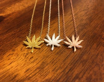 Marijuana Necklace - Weed Necklace - Weed Leaf Necklace - Marijuana Necklace - Cannibus Necklace - Pot Head Necklace - Pot Leaf Necklace