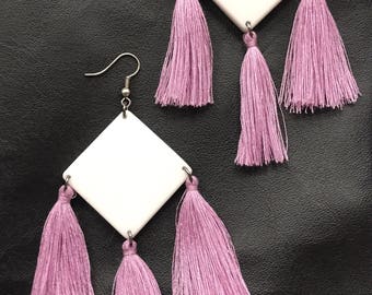 Tassel Dangle Earrings. Statement Earrings