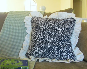 Ruffle Pillow Cover/ 18x18 in