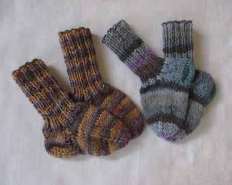 2 Pack Twin Pack baby socks hand made approx. gr. 16/17 foot approx. 10 and 10.5 cm
