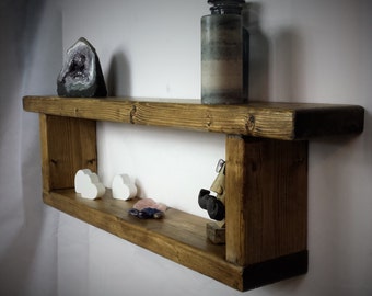 reclaimed wood shelf - wooden wall Shelf - Rustic Shelves - Double Shelf - Shelving - floating shelf - Wall Shelves - Wood Shelf