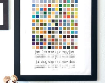 2017 Large Minimalist Wall calendar - Colorful Wall Calendar - Printable 12 month calendar - instant download product - DIY wall art