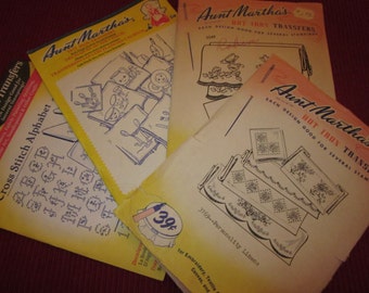 Four Old Aunt Martha's Hot Iron Transfers