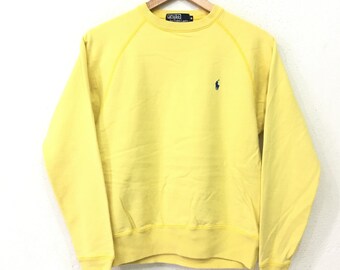 Rare!! Vintage POLO Ralph Lauren Small Pony Hip hop Swag Lolife Stadium 1992 Ski Snow Beach Yellow Colour Small Size