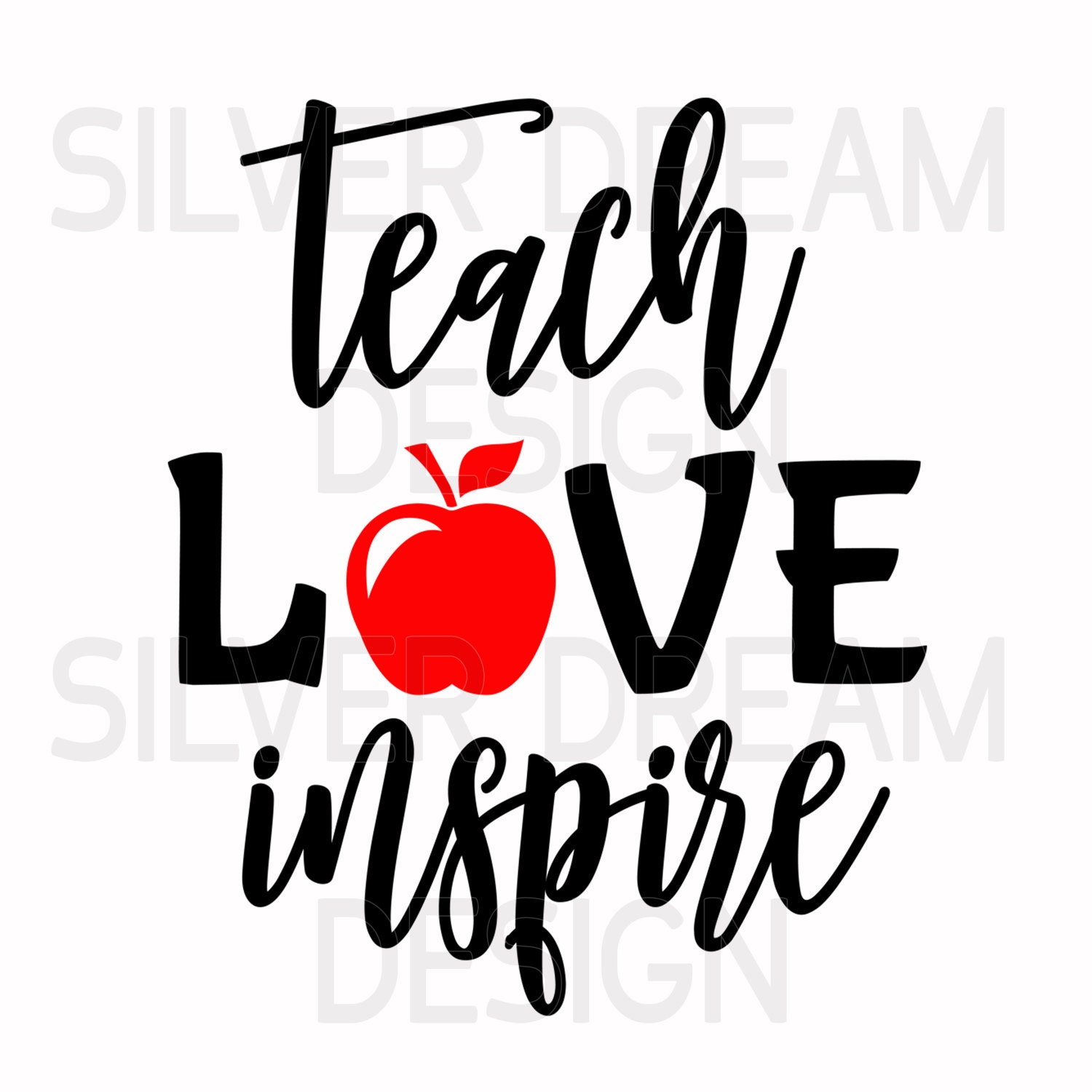 Download Free Teach Love Inspire Clipart Slubne Suknie Info SVG DXF Cut File