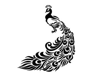 Peacock svg, bird svg, peacock clipart, svg, dxf, cricut, silhouette cutting file, download