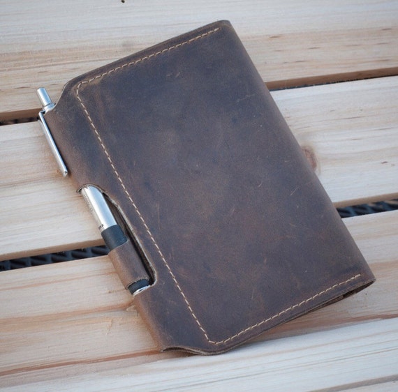 Leather Passport Wallet / Field Notes Cover w/ Pen Holder