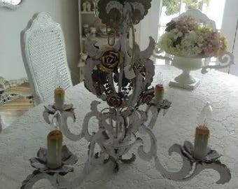 Beautiful Vintage Tole Chandelier