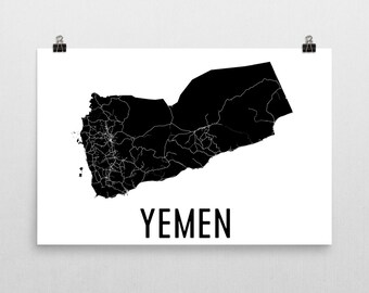 Yemen Map, Map of Yemen, Yemenite Art, Yemen Poster, Yemen Wall Art, Yemen Poster, Yemen Gifts, Yemen Decor, Yemenite, Yemen Map Art Print