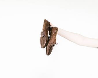 Vintage Leather Lace-Up Loafers // Size 8N