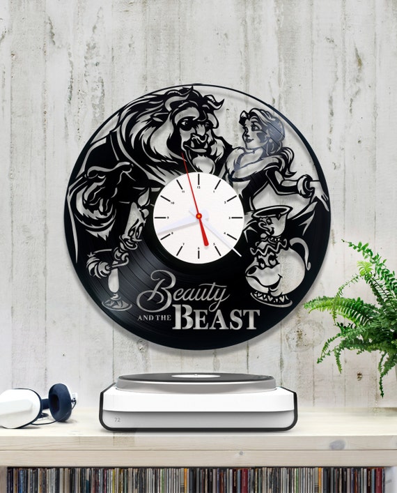 Beauty and the Beast Vinyl Clock/Disney Vinyl Record Clock