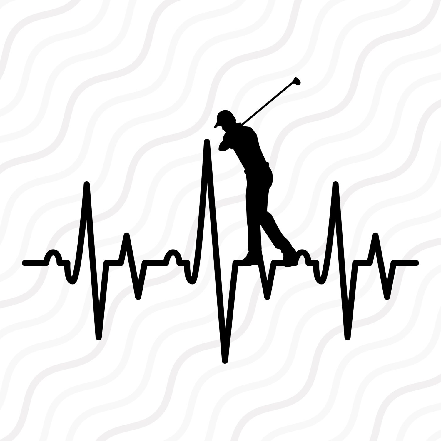 Download Golf Player Heartbeat SVG Golf Heartbeat SVG Cut table