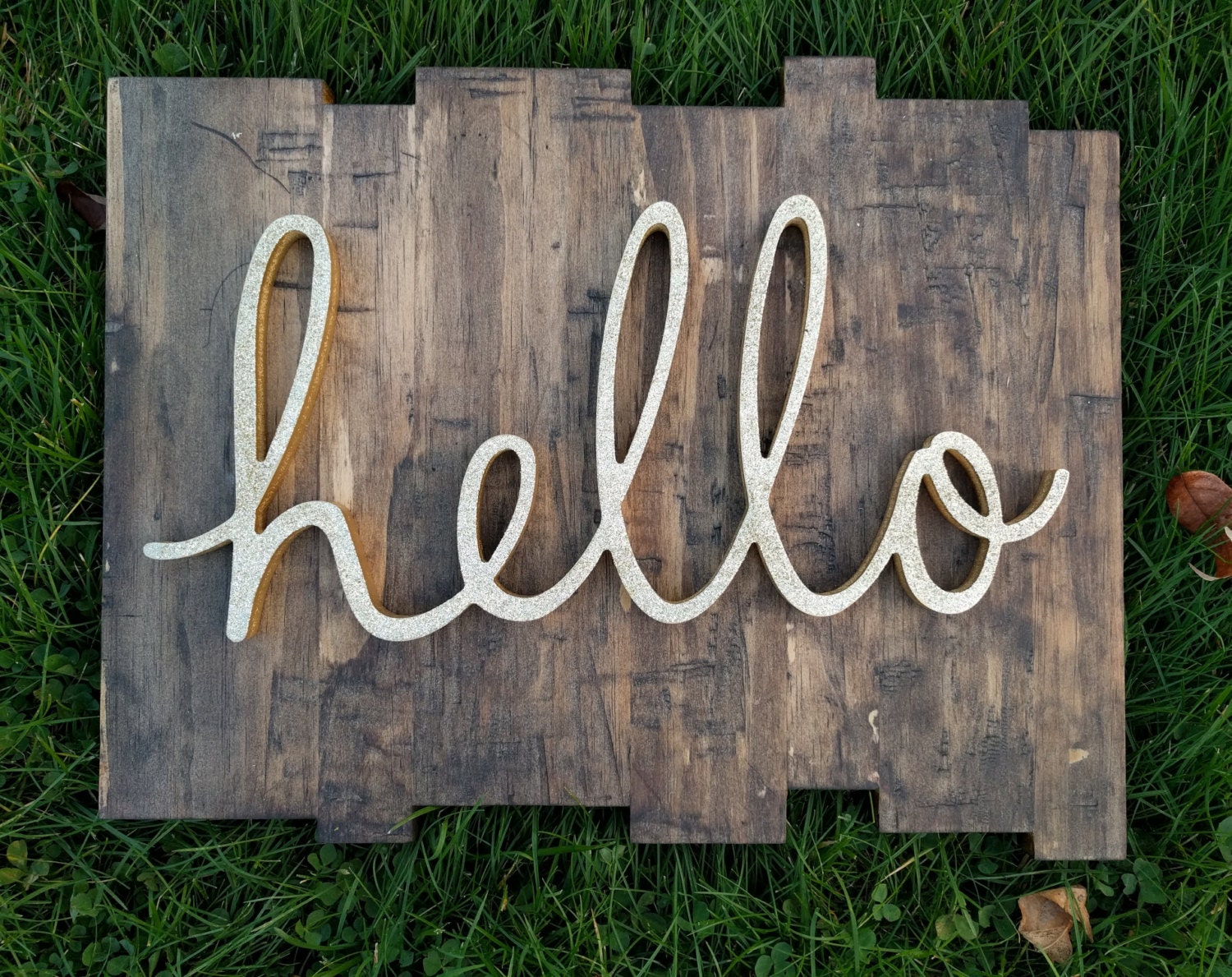 Hello wood sign Rustic Home Decor