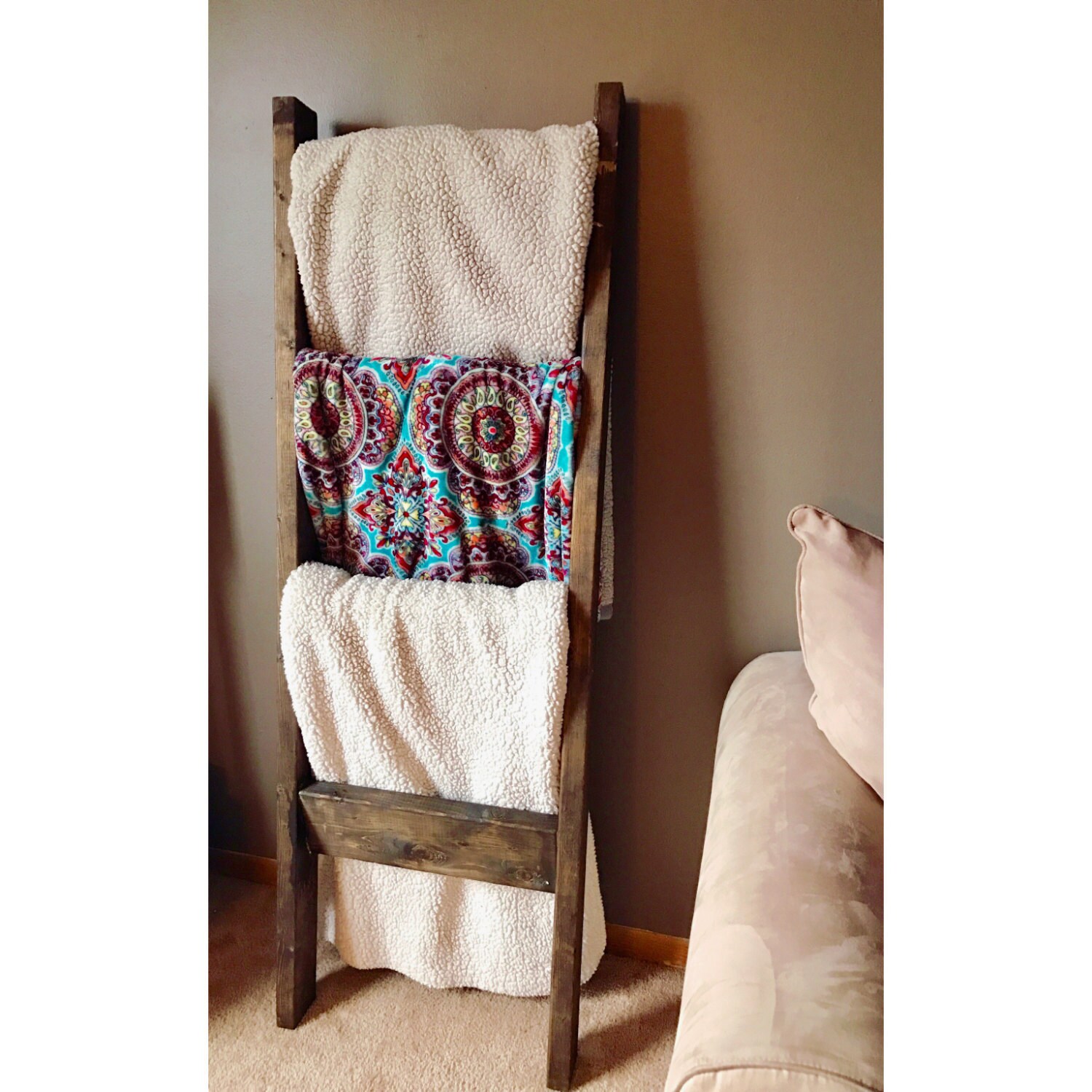 Rustic Blanket Ladder Towel Ladder Blanket by CraftyChanelCo