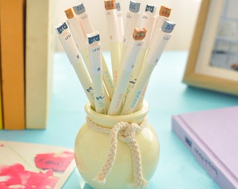 Adorable Cat Pens- Fine Point Gel Ink, Black, Cat Lover Gift