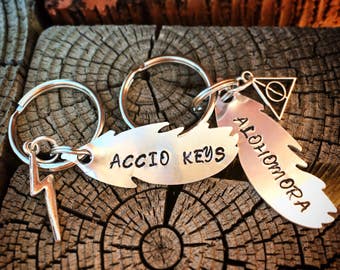 Harry Potter Hand Stamped Keychain