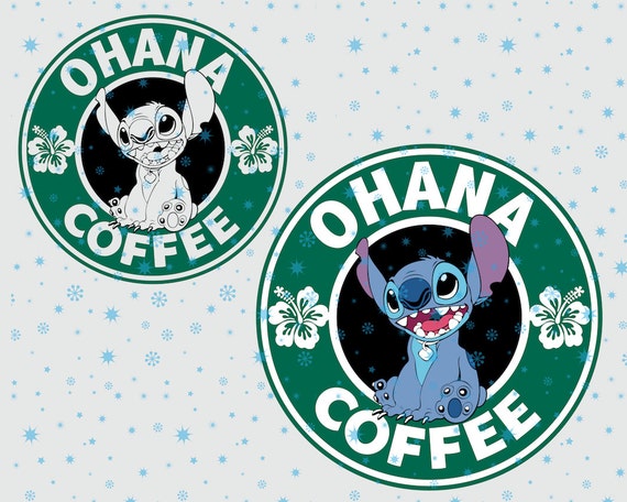 Disney OHANA coffee lilo and stitch SVG cutting ESP vector