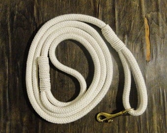 Ivory Rope Leash, Rope dog leash, Natural Dog Leash, Cotton Rope, Pet Leash