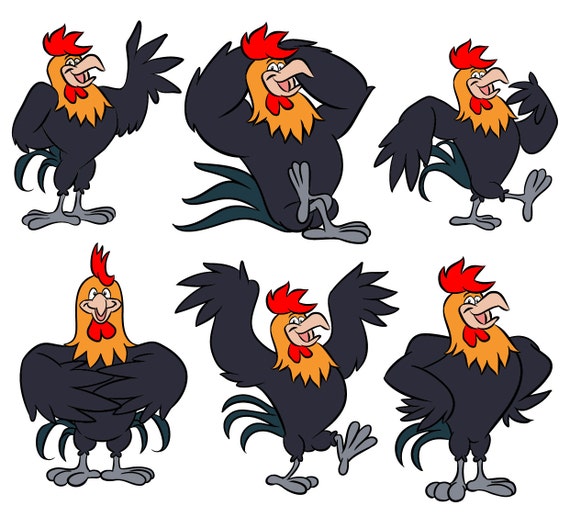 Rooster character cartoon