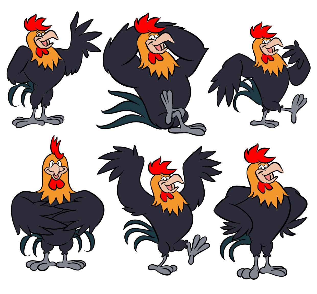 Rooster character cartoon