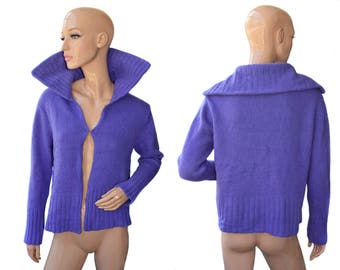 Vintage Lanaby's women violet cardigan lambswool and angora