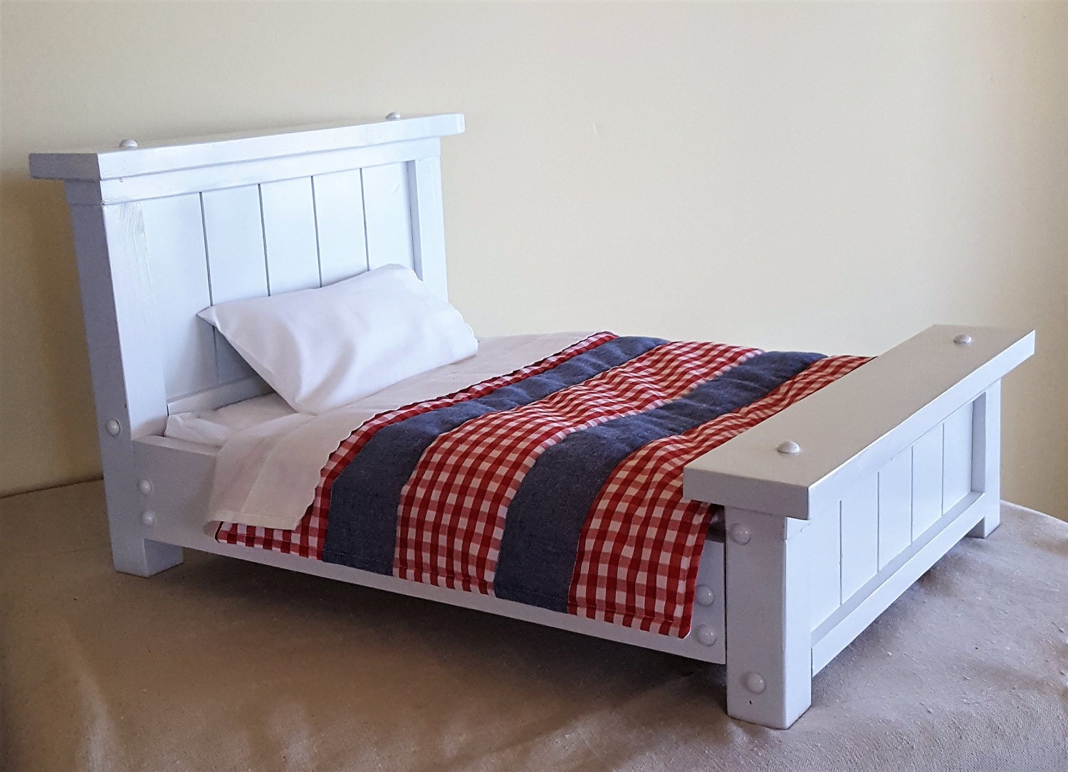 American Girl 18 in. Doll Gingham and Denim Comforter