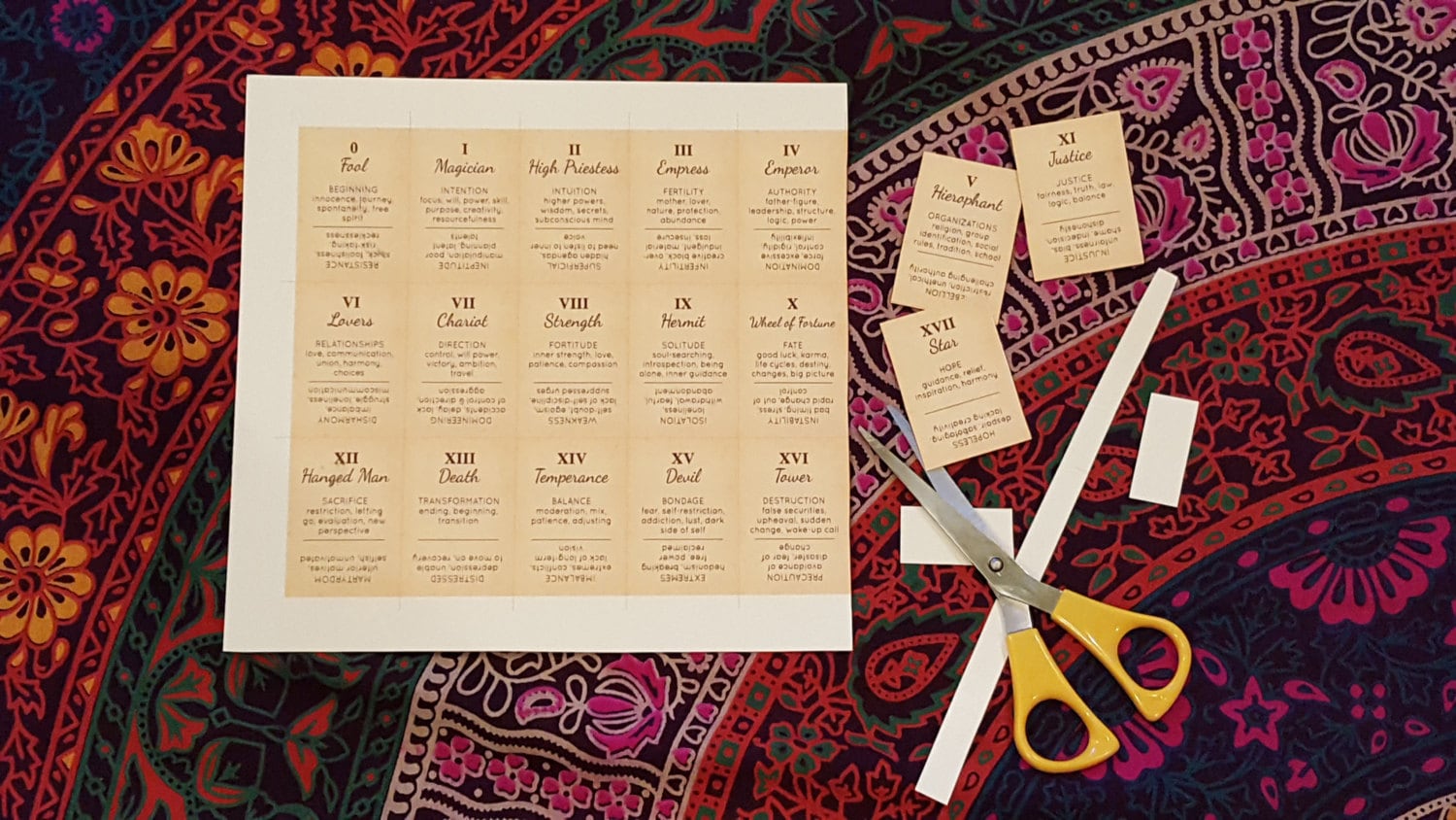 Printable Mini Tarot Deck