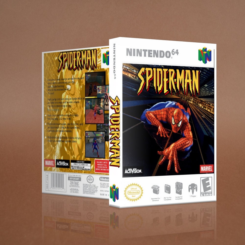 Spiderman Custom Game Case N64 Nintendo 64